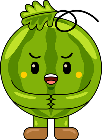 Wütendes Wassermelonenmaskottchen  Illustration