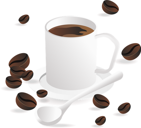 Xícara de café com feijão  Illustration