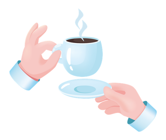 Xícara de café quente  Ilustração