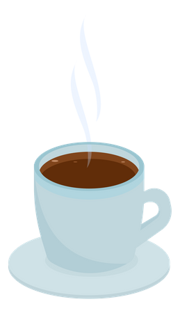 Xícara de café quente  Ilustração