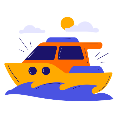 Yacht de vacances  Illustration