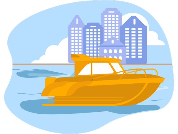 Yacht im Ozean  Illustration