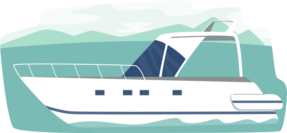 Yacht im Ozean  Illustration