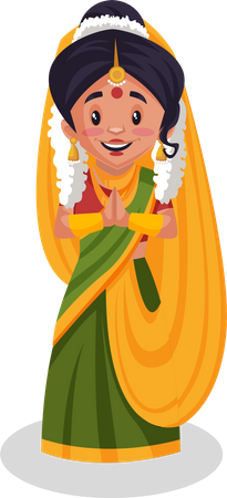 Yashoda maa dans la pose de bienvenue  Illustration