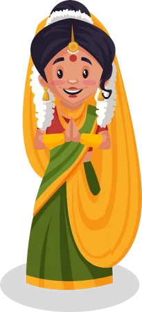 Yashoda maa dans la pose de bienvenue  Illustration