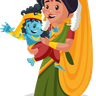illustration for baby krishna
