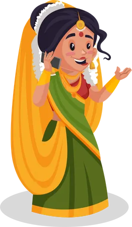 Yashoda maa telefoniert  Illustration