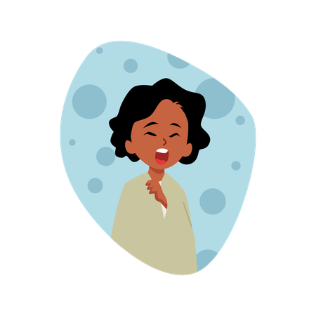 Yawning little girl in a blanket  Illustration