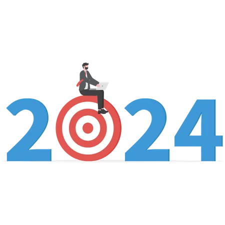 Year 2024 future business resolution  Illustration