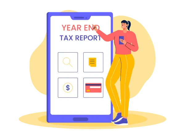 Year tax report Illustration
