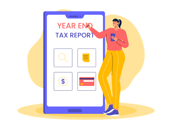 Year tax report  Illustration