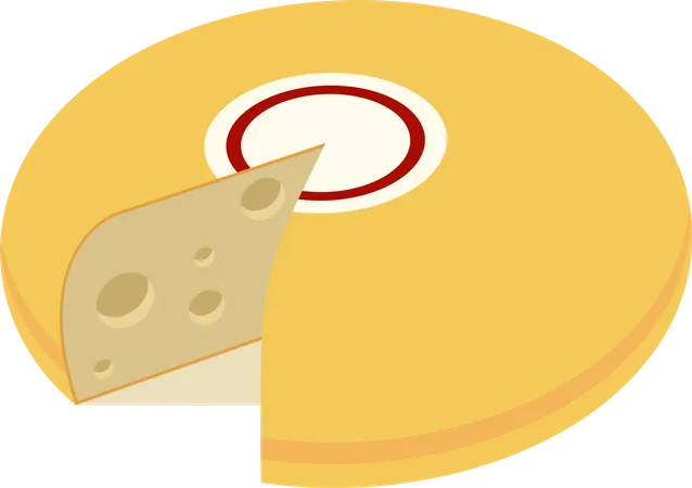 Yellow cheese block  Illustration