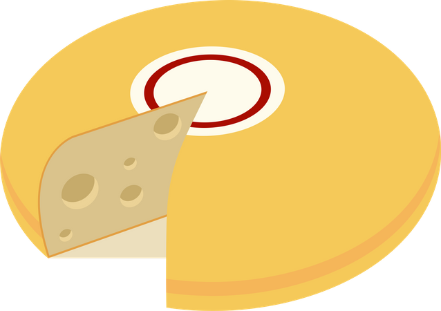 Yellow cheese block  Illustration