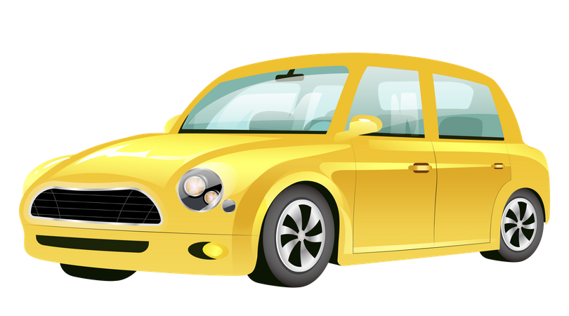 Yellow Mini Cooper Car  Illustration