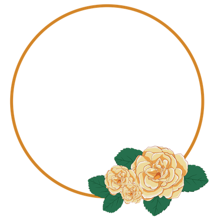 Yellow rose with wreath  Illustration