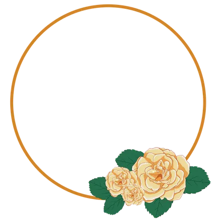 Yellow rose with wreath  Illustration