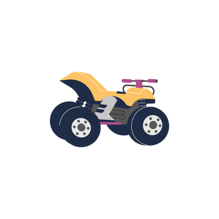 Yellow standing quad bike  Illustration