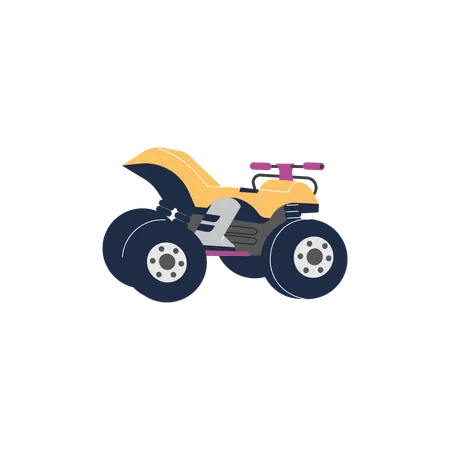 Yellow standing quad bike  Illustration