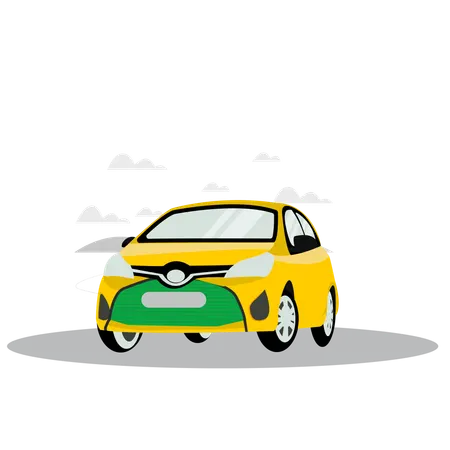 Yellow taxi  Illustration