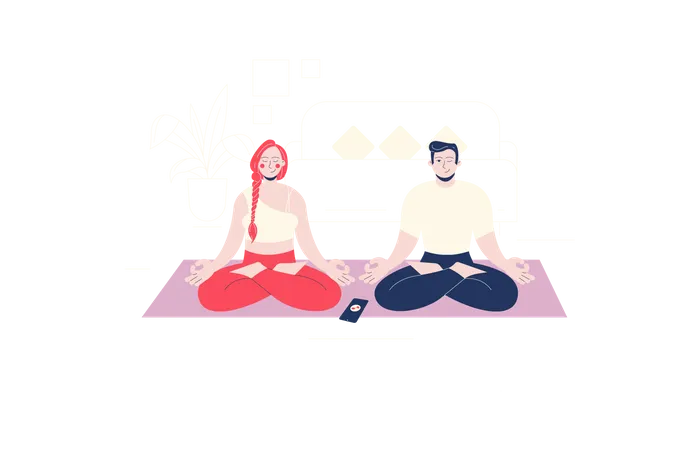 Yoga à la maison  Illustration