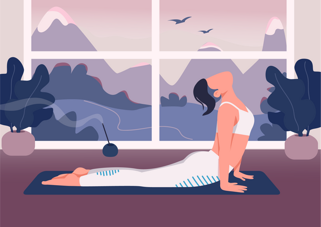 Yoga à la maison  Illustration