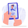 illustrations of yoga mobile app