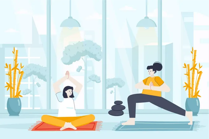 Yoga at home Illustration
