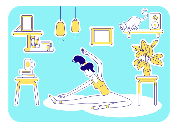 Yoga at home  Illustration