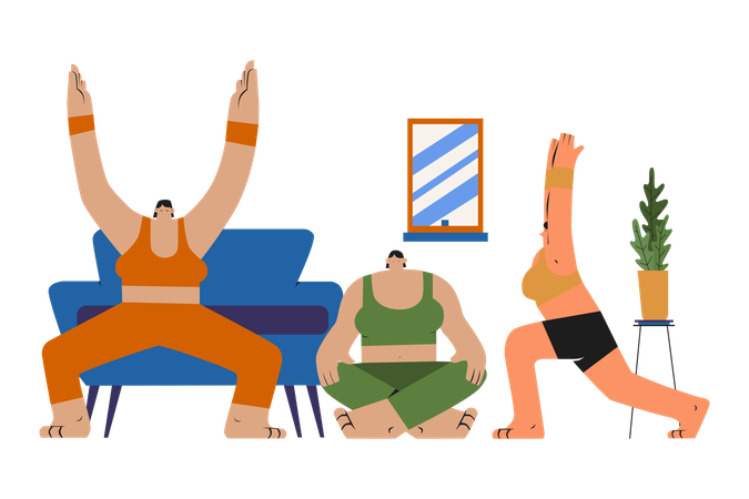 Yoga class  Illustration