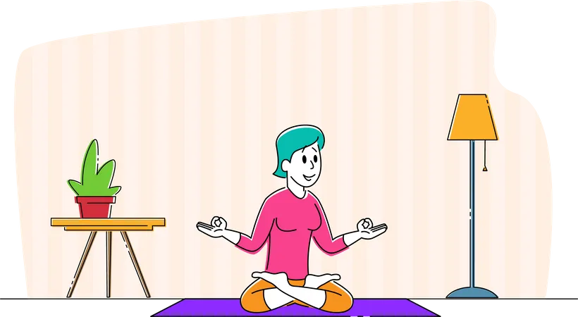 Yoga Class Practice  Illustration