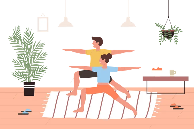 Yoga Couple  Illustration