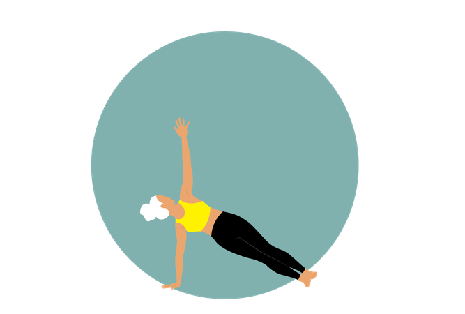 Yoga doing side plank  Illustration