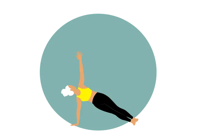 Yoga doing side plank  Illustration