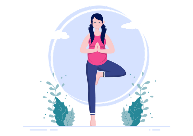 Yoga during pregnancy Illustration
