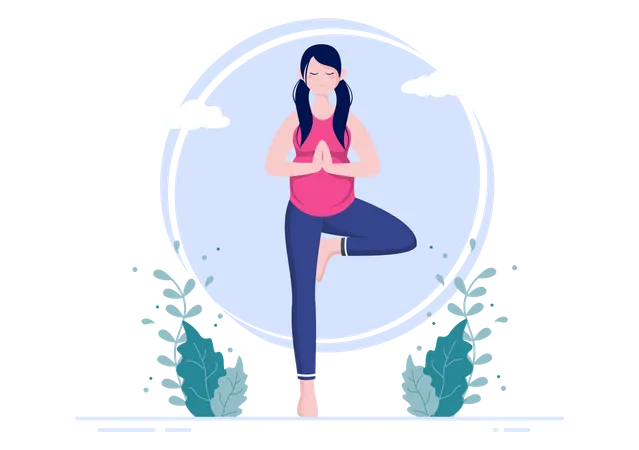 Yoga during pregnancy Illustration