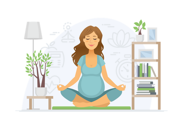 Yoga during pregnancy  Illustration