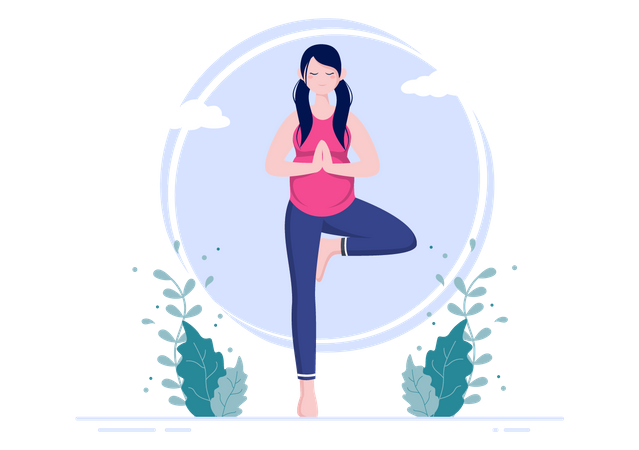 Yoga during pregnancy  Illustration