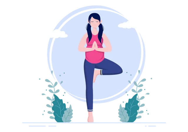 Yoga during pregnancy  Illustration