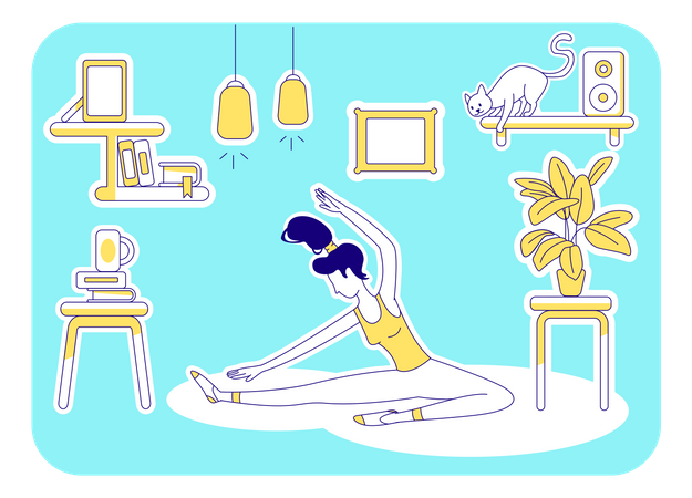 Yoga en casa  Ilustración