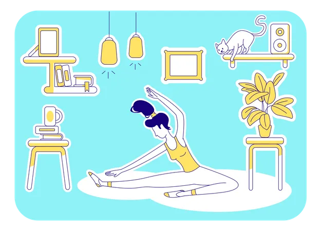 Yoga en casa  Ilustración