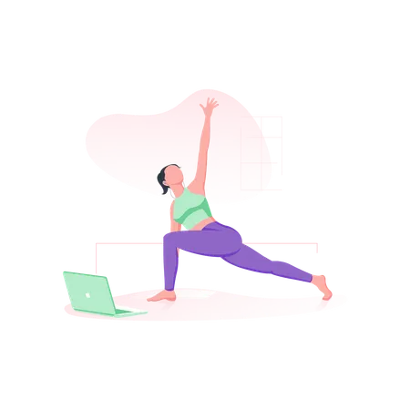 Yoga en línea  Ilustración