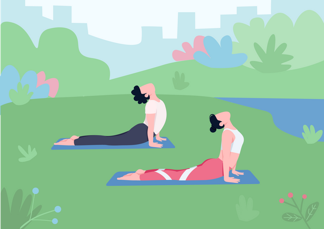 Yoga en plein air  Illustration