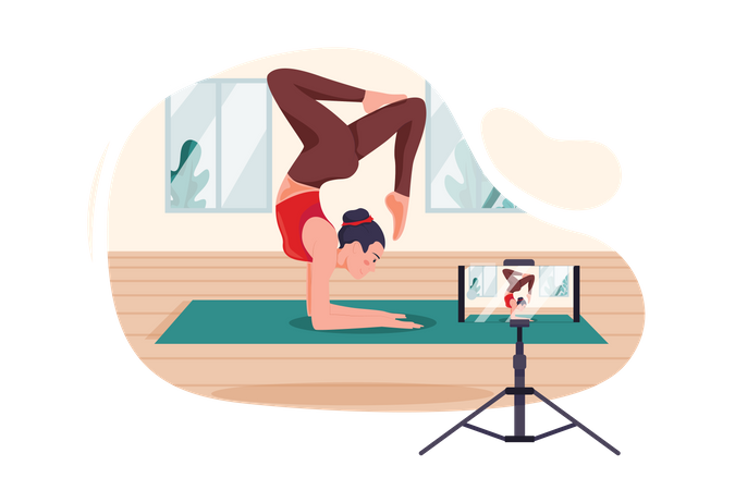 Yoga Expert en streaming en ligne par smartphone  Illustration