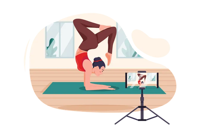 Yoga Expert en streaming en ligne par smartphone  Illustration