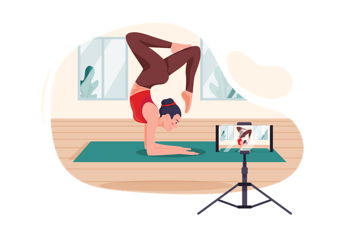 Yoga Expert streaming online by smartphone  Illustration