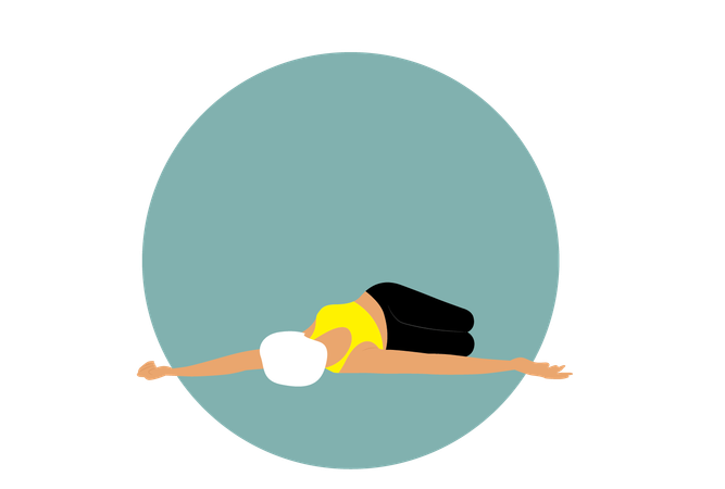 Yoga Girl faisant une pose de torsion abdominale  Illustration