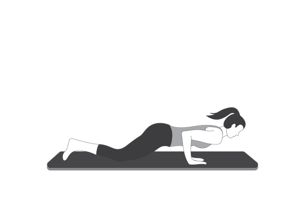 Fille de yoga faisant des asanas  Illustration