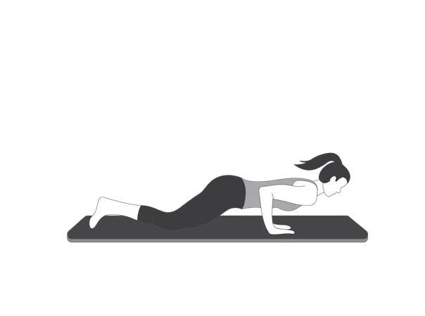 Fille de yoga faisant des asanas  Illustration