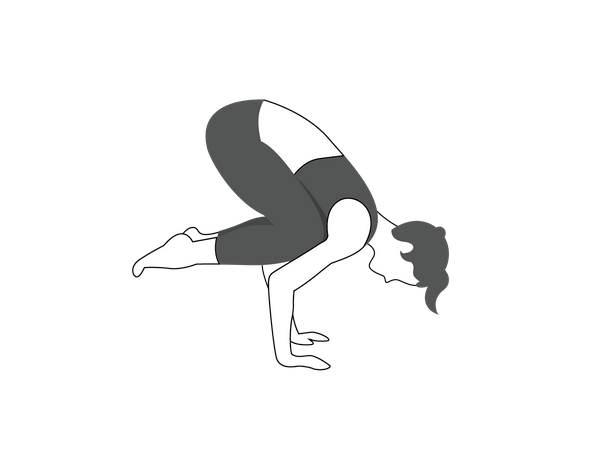 Fille de yoga faisant du bakasana  Illustration