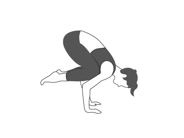 Fille de yoga faisant du bakasana  Illustration